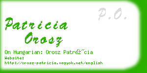 patricia orosz business card